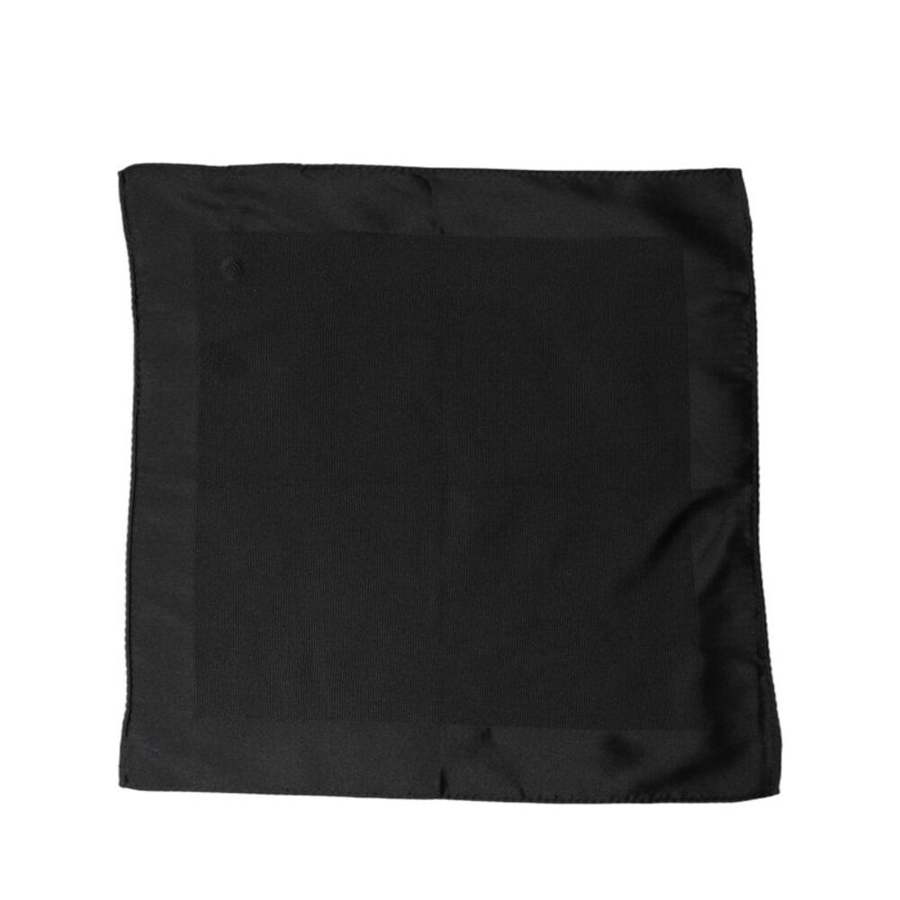 Dolce & Gabbana Black Silk Square Handerkerchief Pocket Men's Scarf